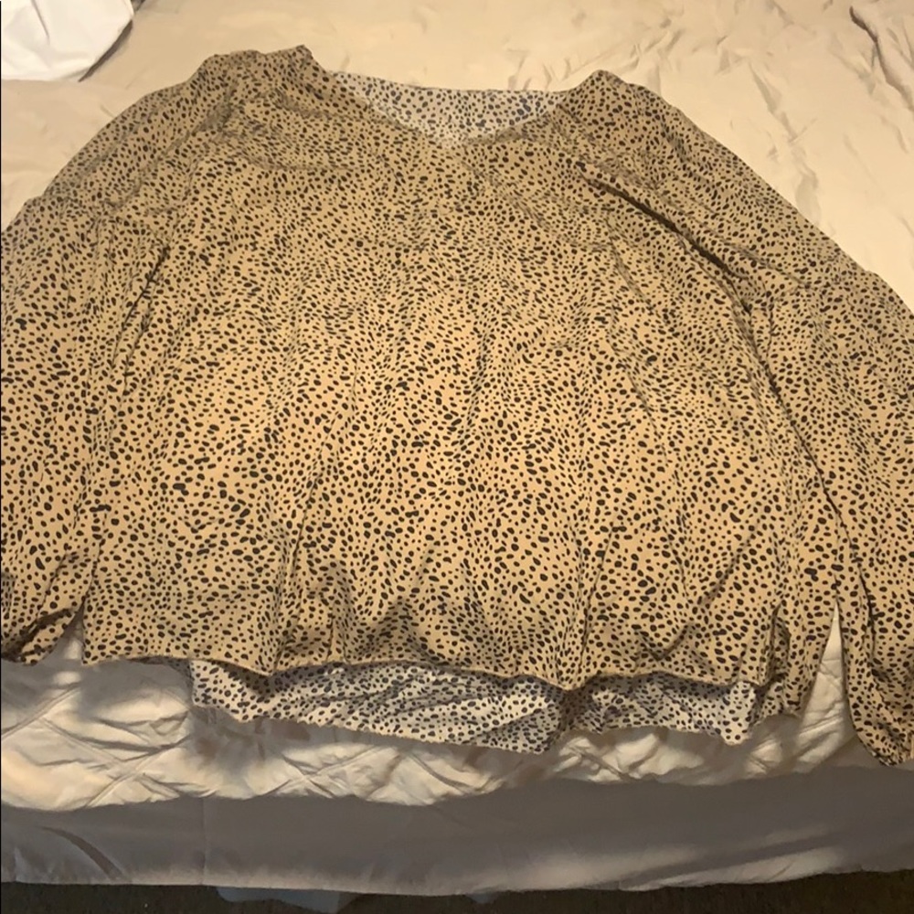 Leopard balloon sleeve tunic